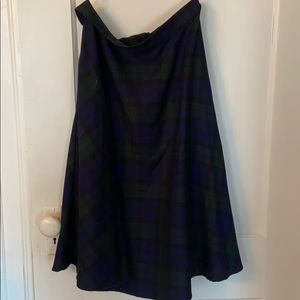 Knee length plaid skirt